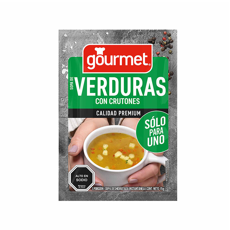 Sopa de Verduras con Crutones Sólo para Uno