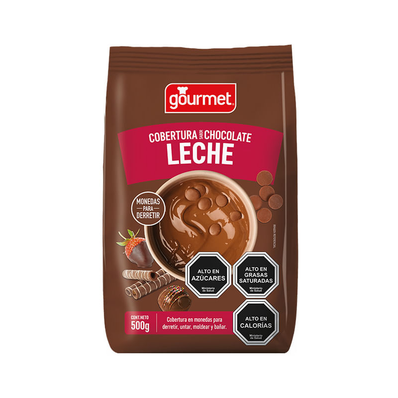 Cobertura de chocolate de leche en monedas