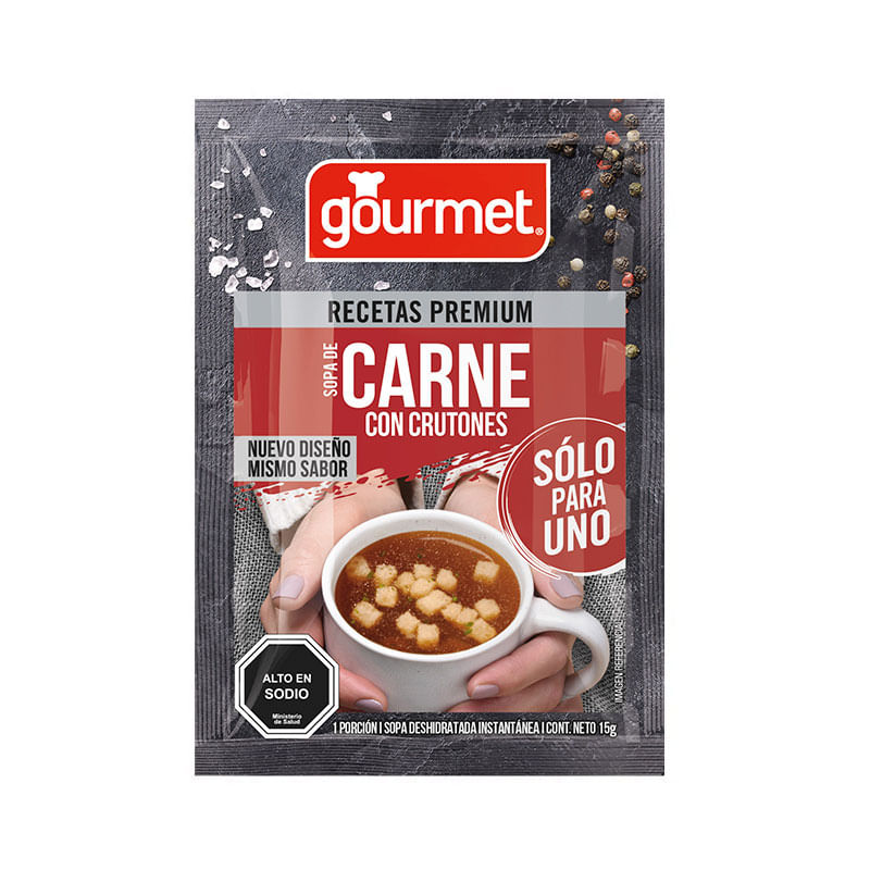 Sopa de Carne con Crutones Sólo Para Uno