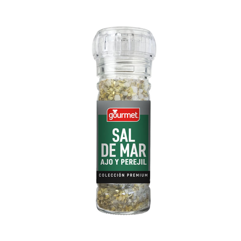 Sal de mar, ajo y perejil
