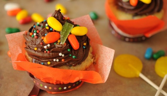 Cupcakes con Chispas de Chocolate y Frambuesas