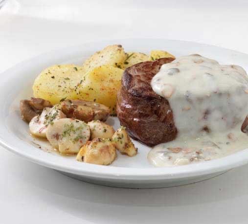 Carne con Salsa de Champiñones