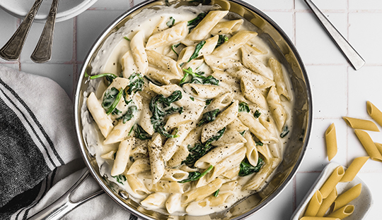 PASTA CON ESPINACAS Y CREMA