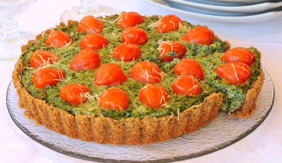 Tarta de Espinaca, Ricotta y Tomates