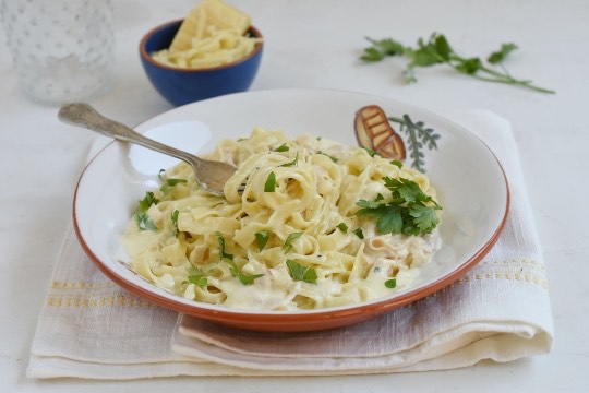 Receta Fetuccini con Salsa alfredo