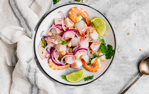 Ceviche de Reineta y Camarones